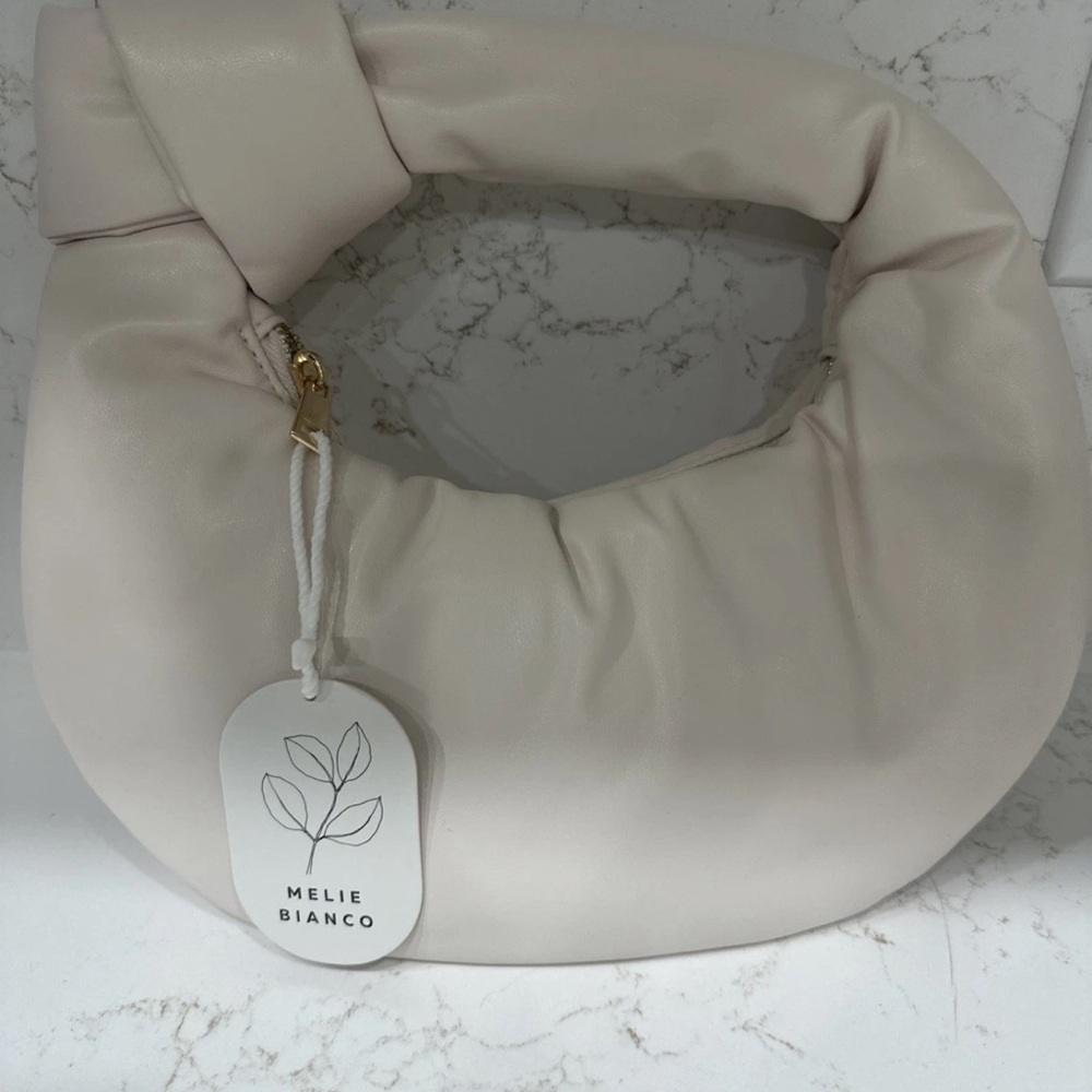 Cream Handbag Melie  Bianco Alexandra Vegan Leather Purse NWT